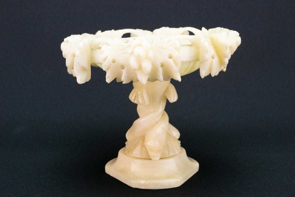 Alabaster Tazza with Grapes and Dolphins