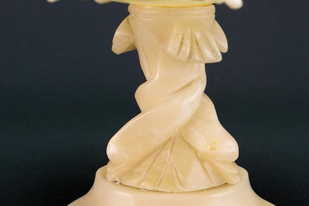 Alabaster Tazza with Grapes and Dolphins
