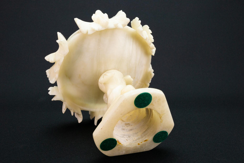 Alabaster Tazza with Grapes and Dolphins