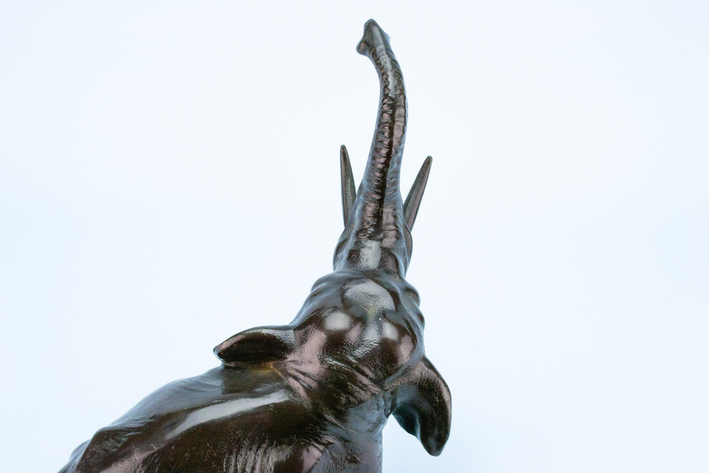 Roaring Elephant Sculpture, Japanese circa 1900