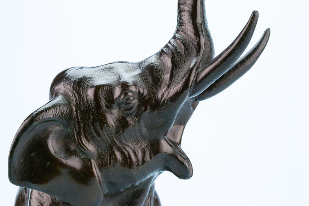 Roaring Elephant Sculpture, Japanese circa 1900