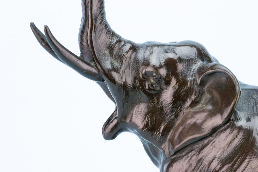 Roaring Elephant Sculpture, Japanese circa 1900