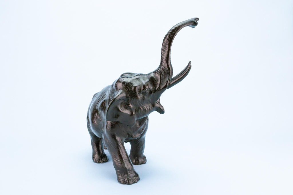 Roaring Elephant Sculpture, Japanese circa 1900