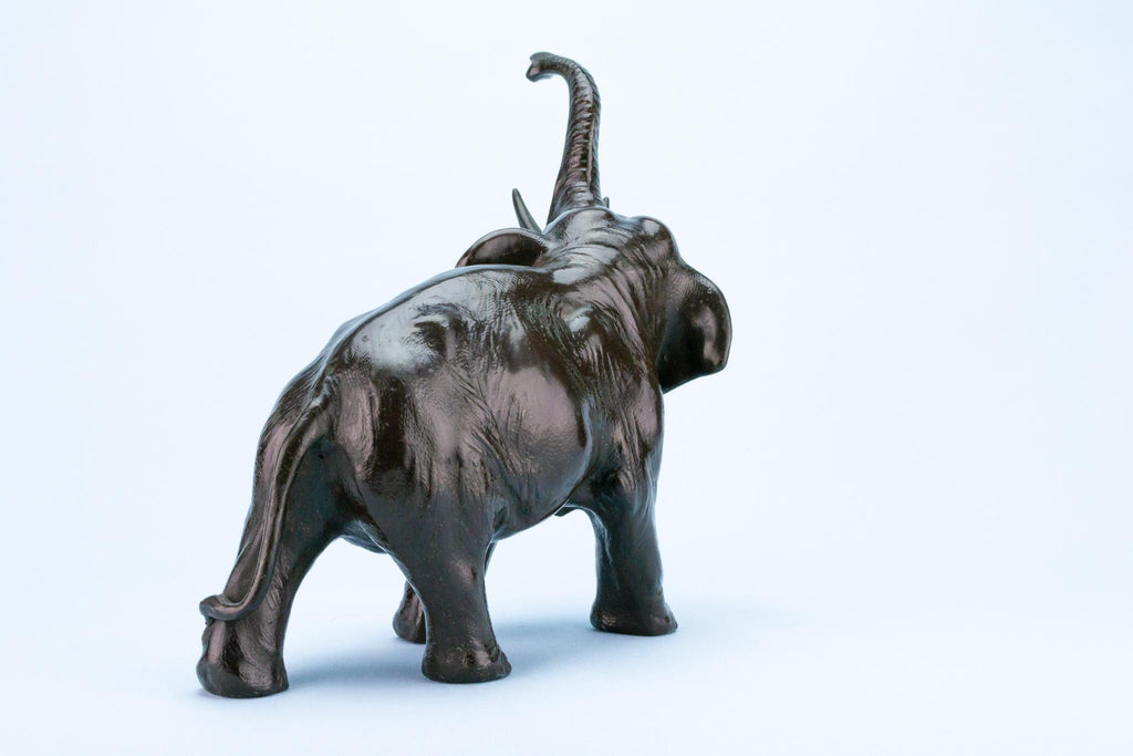 Roaring Elephant Sculpture, Japanese circa 1900