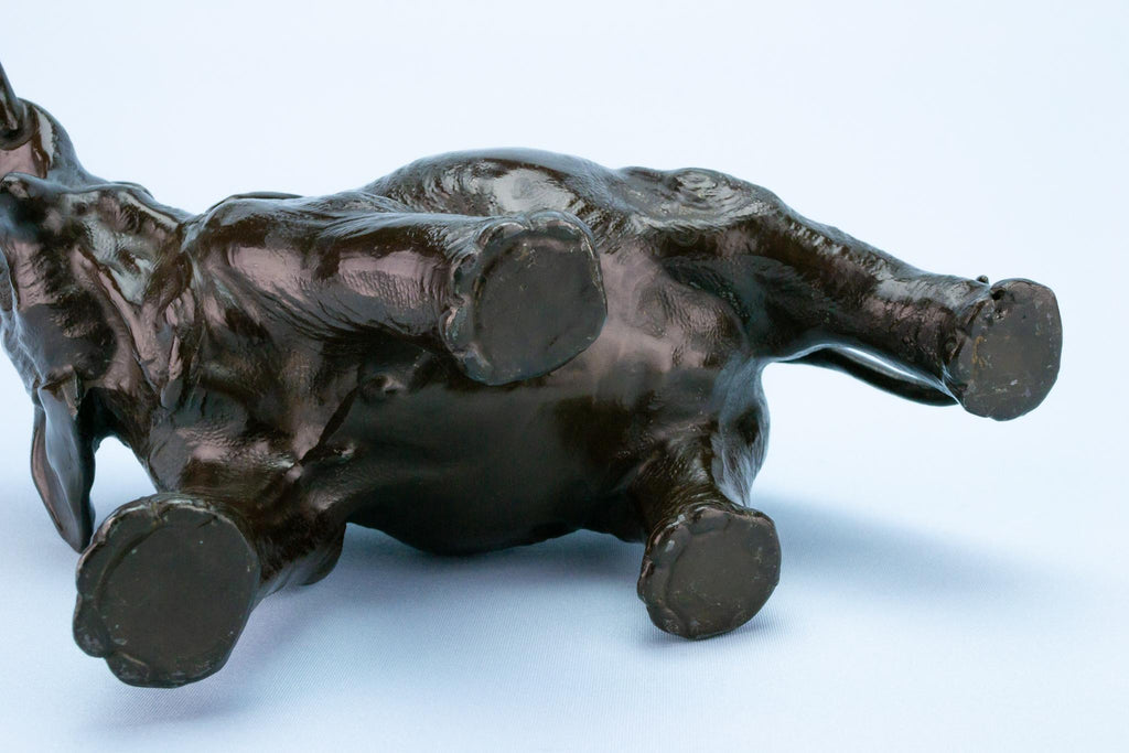 Roaring Elephant Sculpture, Japanese circa 1900