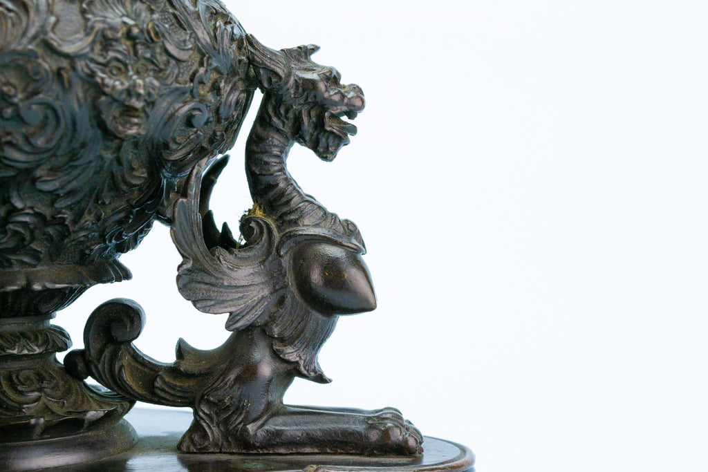 Antique Bronze Inkwell in Renaissance Revival Style