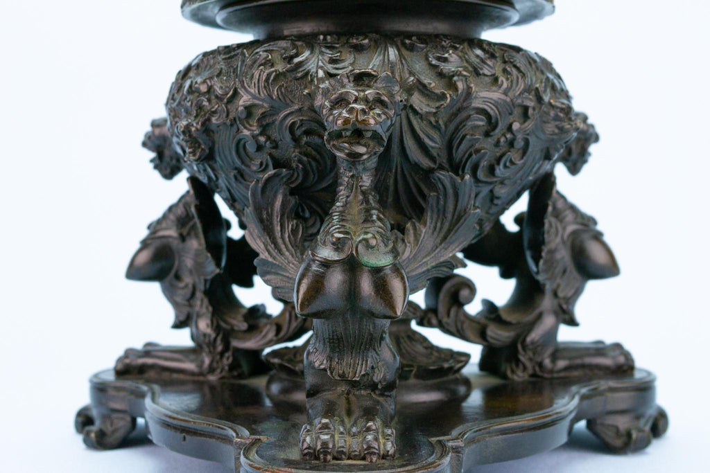 Antique Bronze Inkwell in Renaissance Revival Style