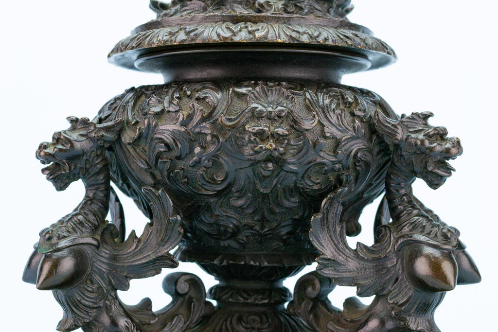 Antique Bronze Inkwell in Renaissance Revival Style