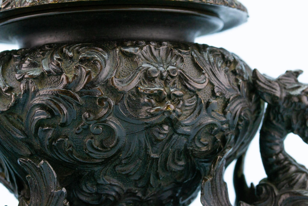 Antique Bronze Inkwell in Renaissance Revival Style