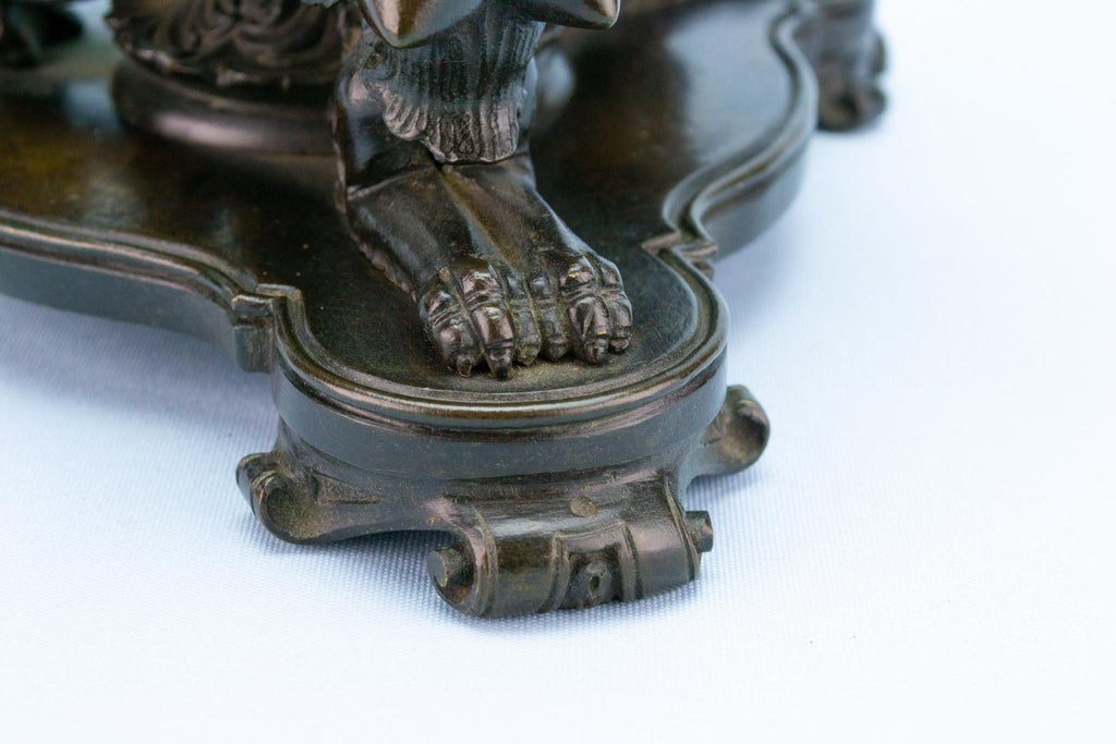 Antique Bronze Inkwell in Renaissance Revival Style