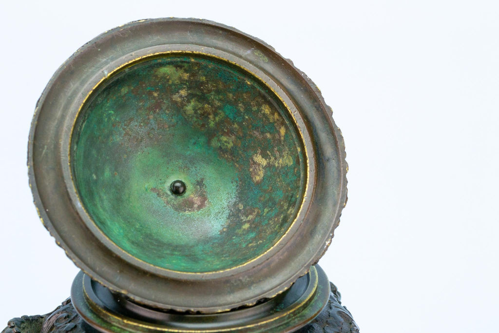 Antique Bronze Inkwell in Renaissance Revival Style