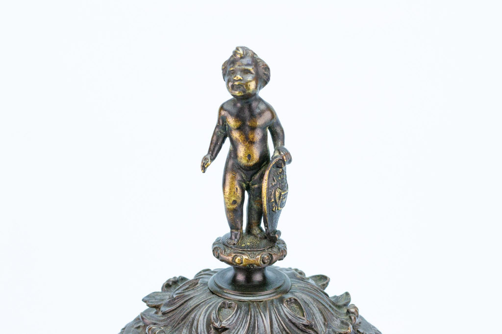 Antique Bronze Inkwell in Renaissance Revival Style