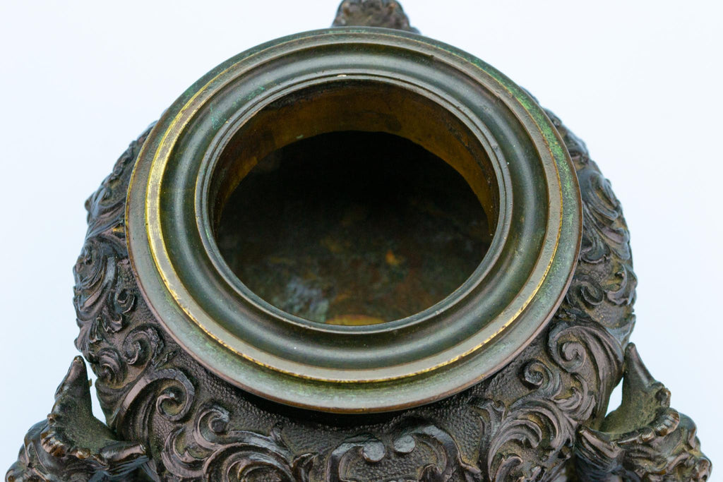 Antique Bronze Inkwell in Renaissance Revival Style
