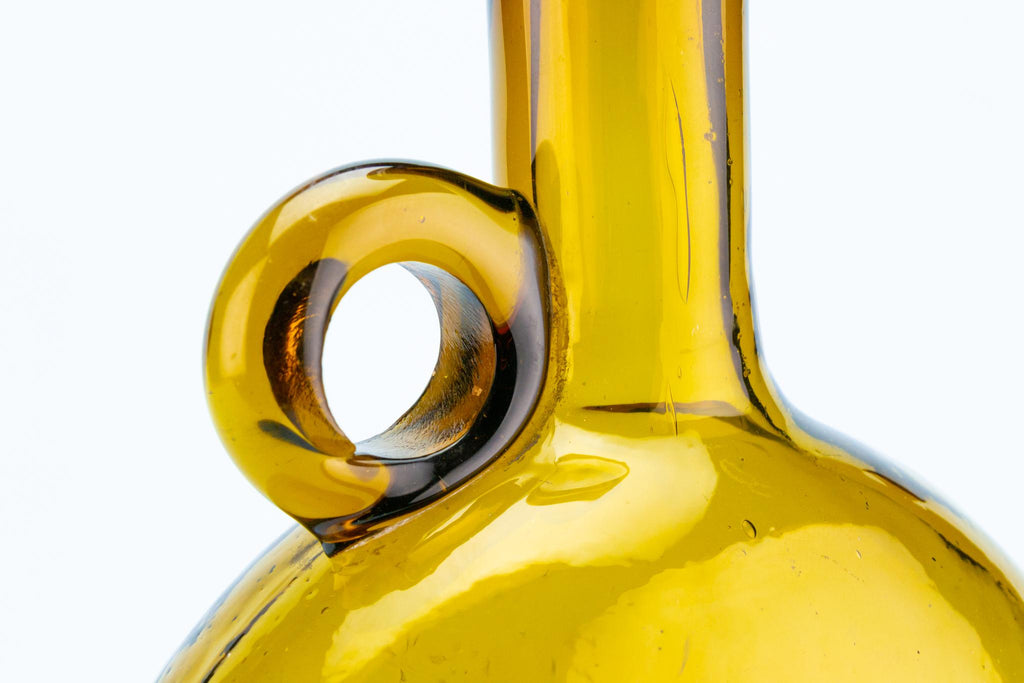 Bright Amber Flask Decanter, English Circa 1780