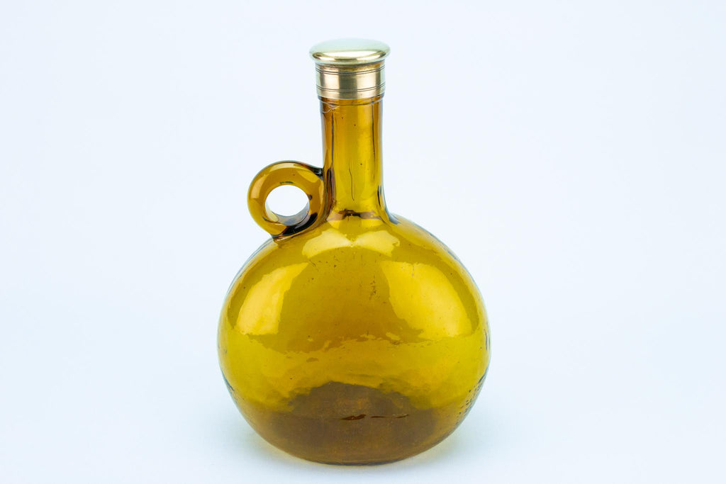 Bright Amber Flask Decanter, English Circa 1780