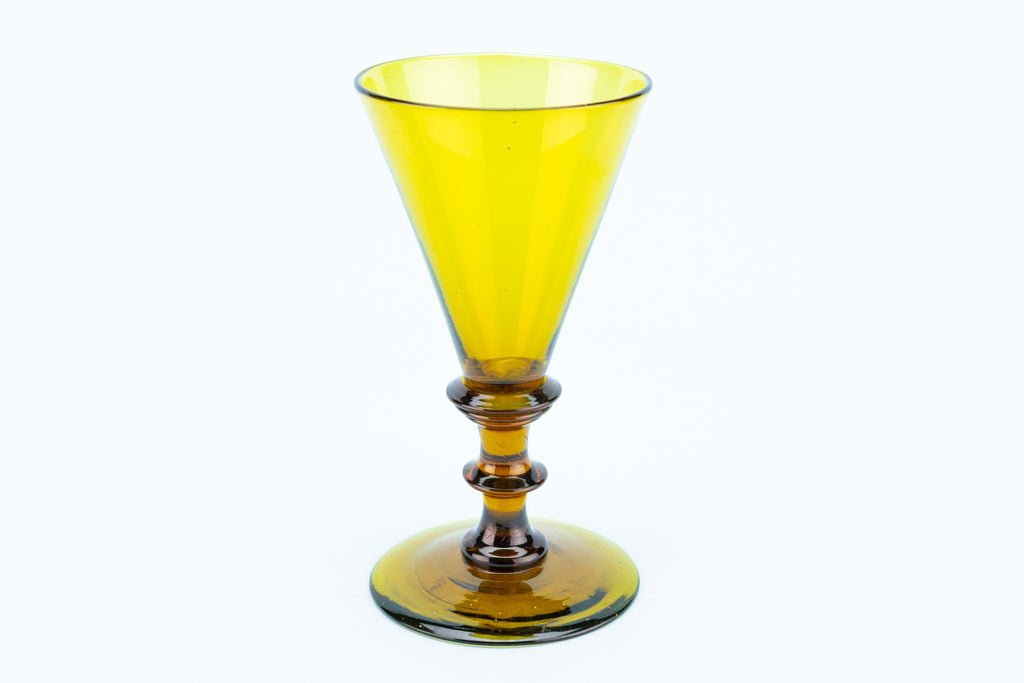 Georgian Amber Wine Glass, English Circa 1820