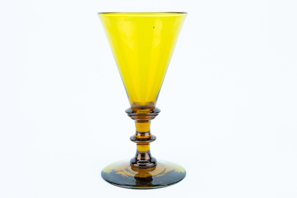 Georgian Amber Wine Glass, English Circa 1820