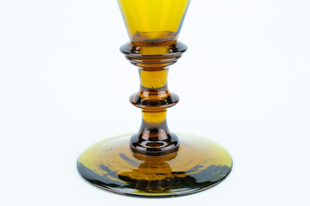 Georgian Amber Wine Glass, English Circa 1820