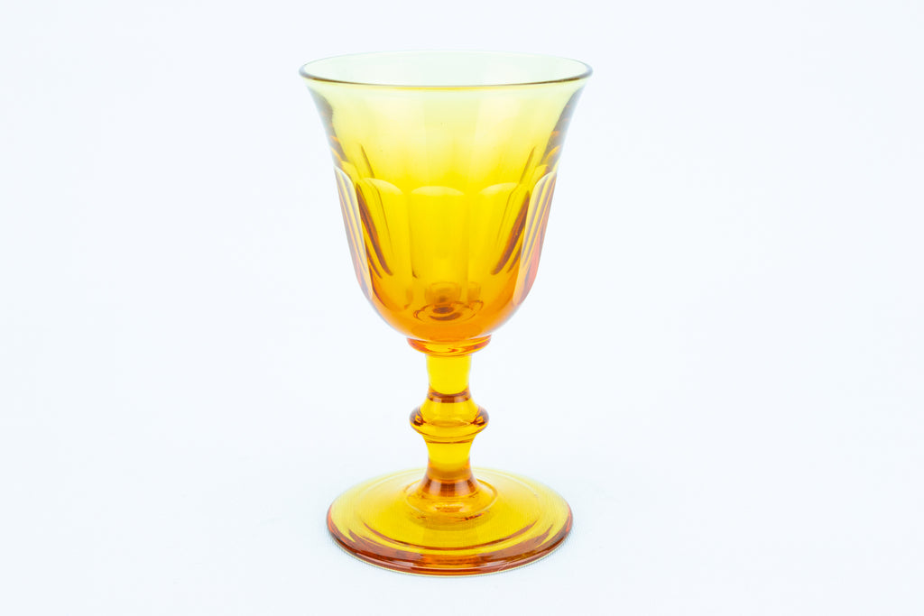 Amber Coloured Port or Sherry Glass, English 19th Century