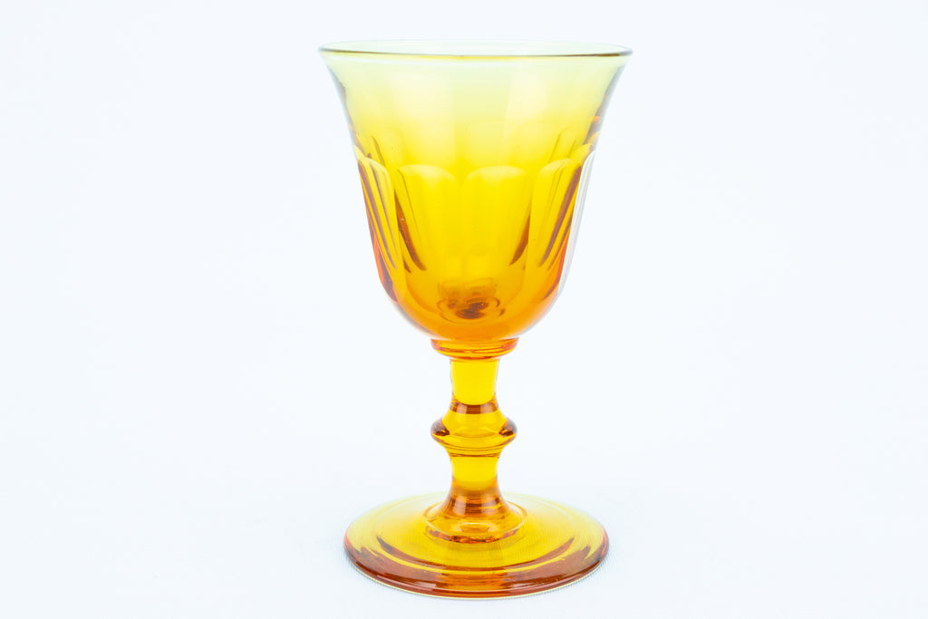 Amber Coloured Port or Sherry Glass, English 19th Century