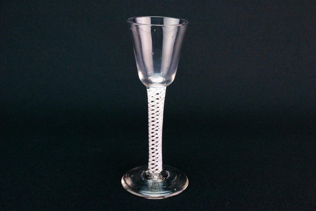 Wine Glass on a Serpentine Stem, English Circa 1760