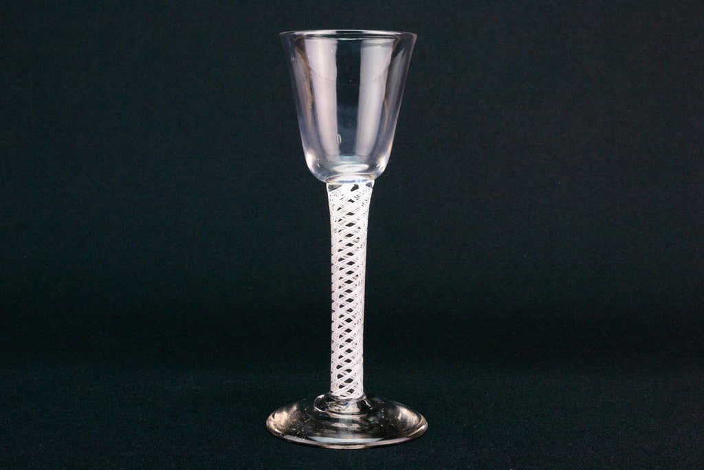 Wine Glass on a Serpentine Stem, English Circa 1760
