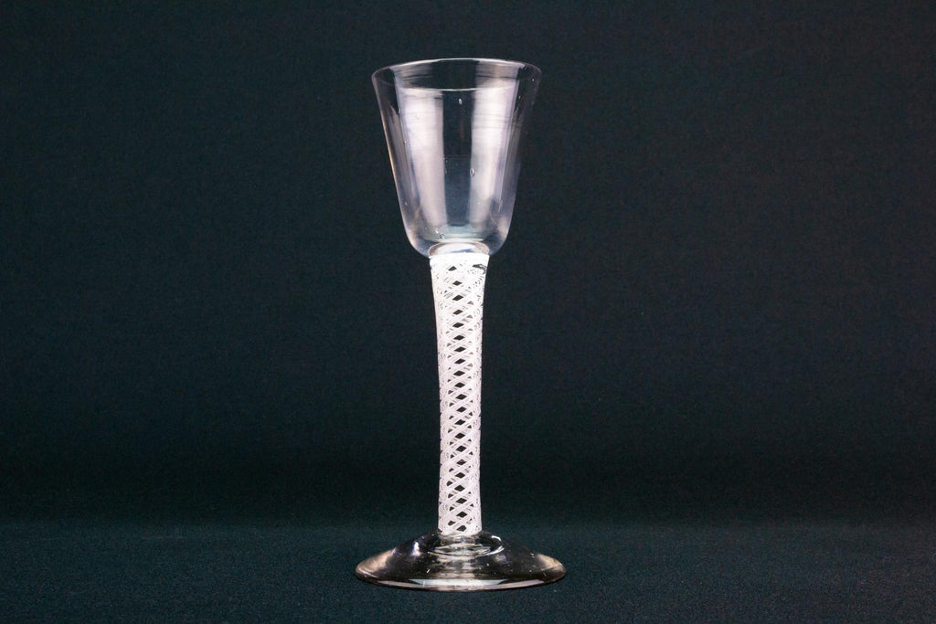 Wine Glass on a Serpentine Stem, English Circa 1760