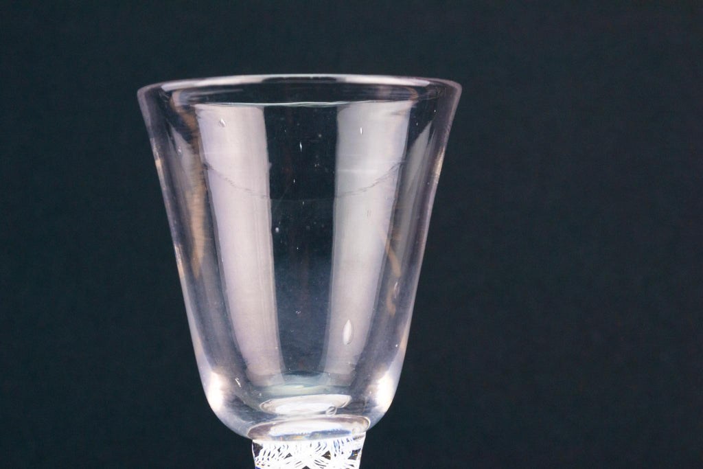 Wine Glass on a Serpentine Stem, English Circa 1760