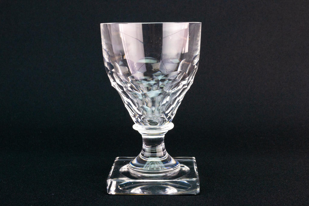 Square Base Wine Glass Rummer, English Circa 1810