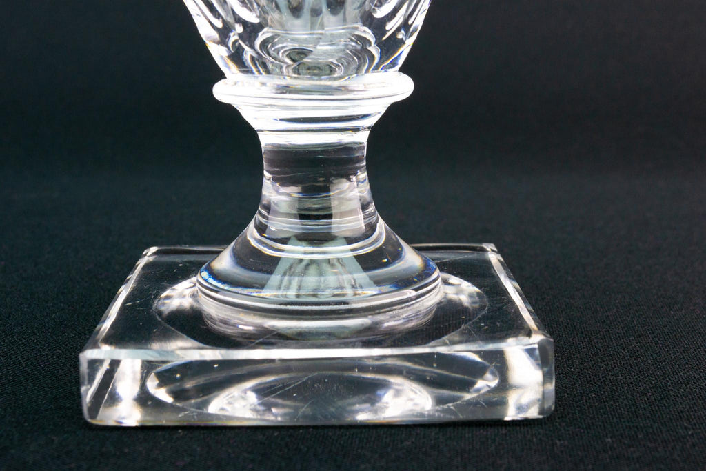 Square Base Wine Glass Rummer, English Circa 1810
