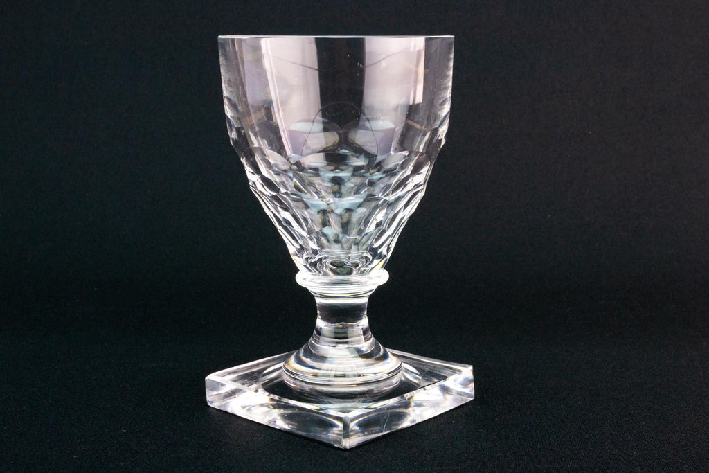 Square Base Wine Glass Rummer, English Circa 1810