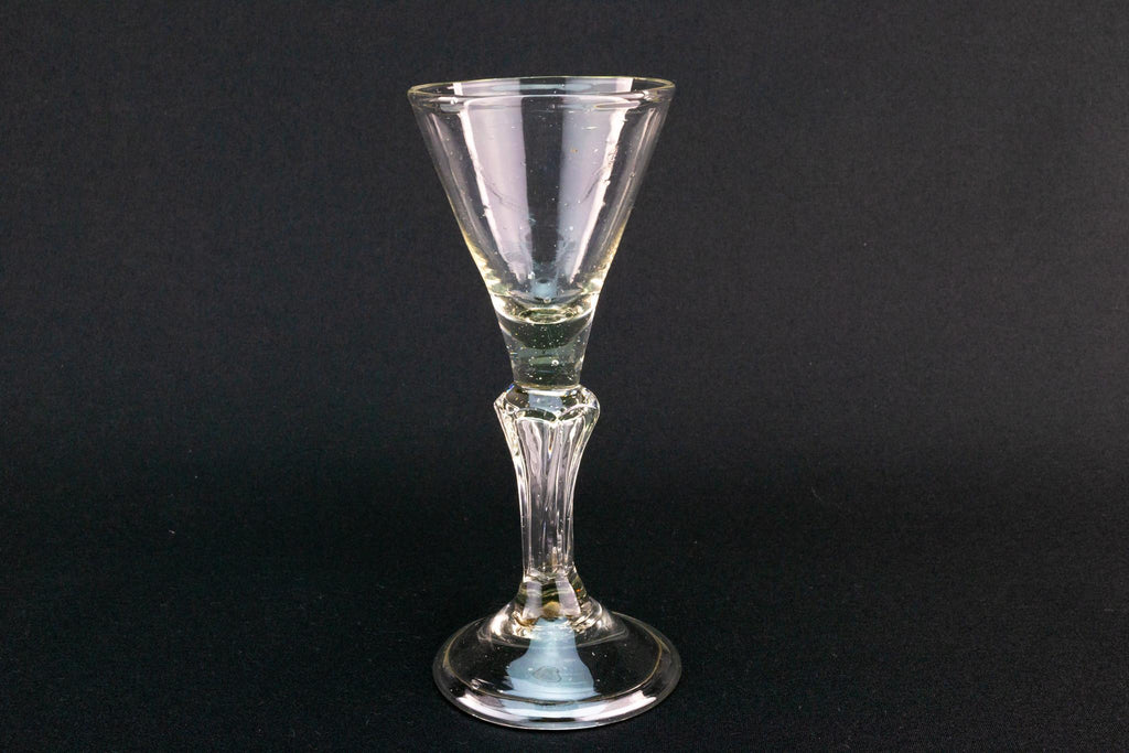 Antique Wine Glass on Silesian Stem, Circa 1740
