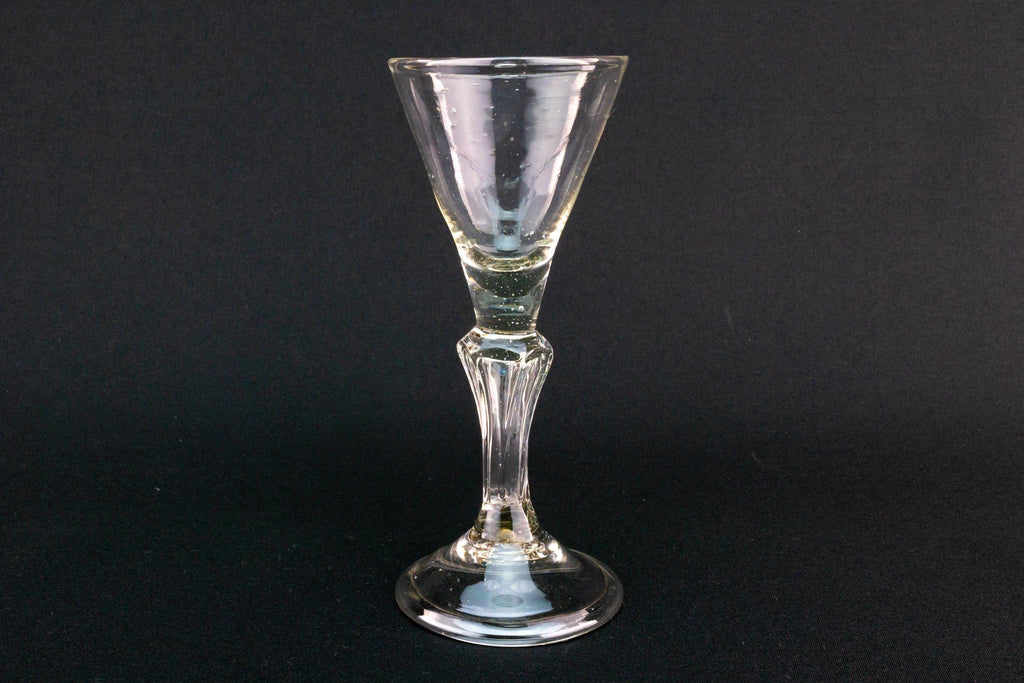 Antique Wine Glass on Silesian Stem, Circa 1740