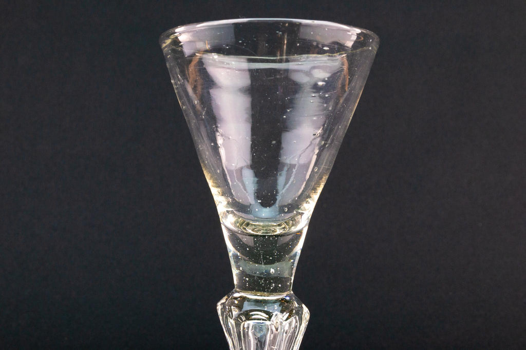 Antique Wine Glass on Silesian Stem, Circa 1740