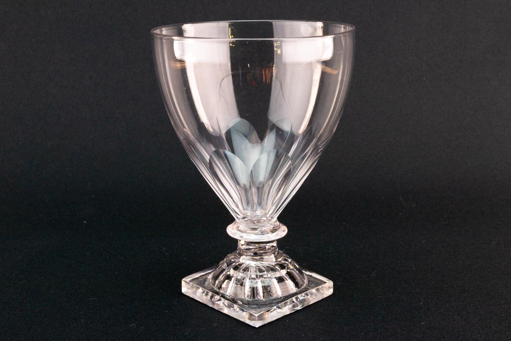 Wine Glass Rummer on a Square Base, English Circa 1780