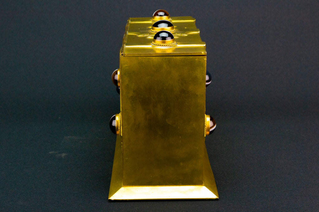 Gilded Brass & Agate Gothic Revival Box, English 1860s