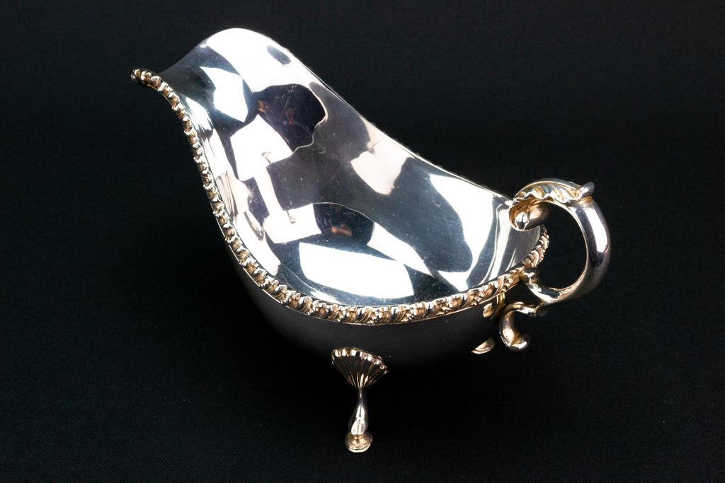 Large  Silver Plated Gravy Boat, English Early 1900s