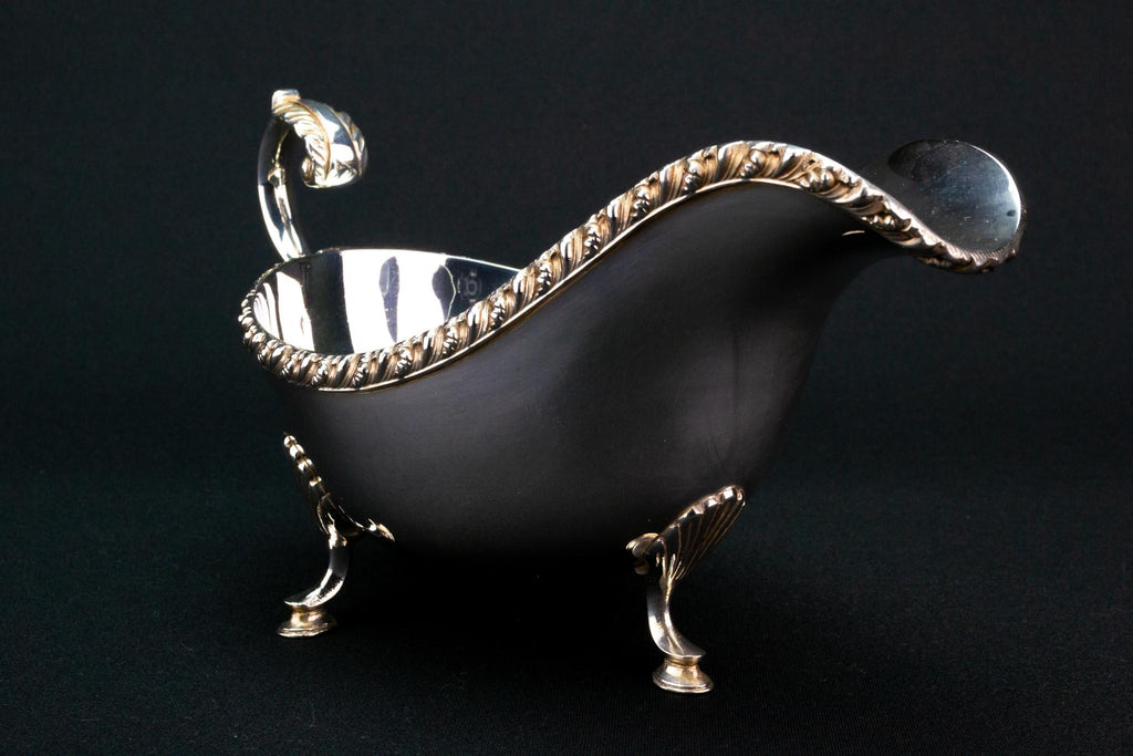 Large  Silver Plated Gravy Boat, English Early 1900s