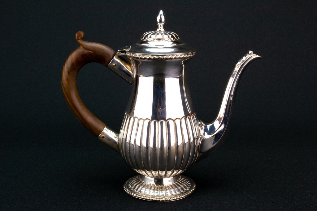 Small Silver Plated Coffee Pot, English Circa 1900