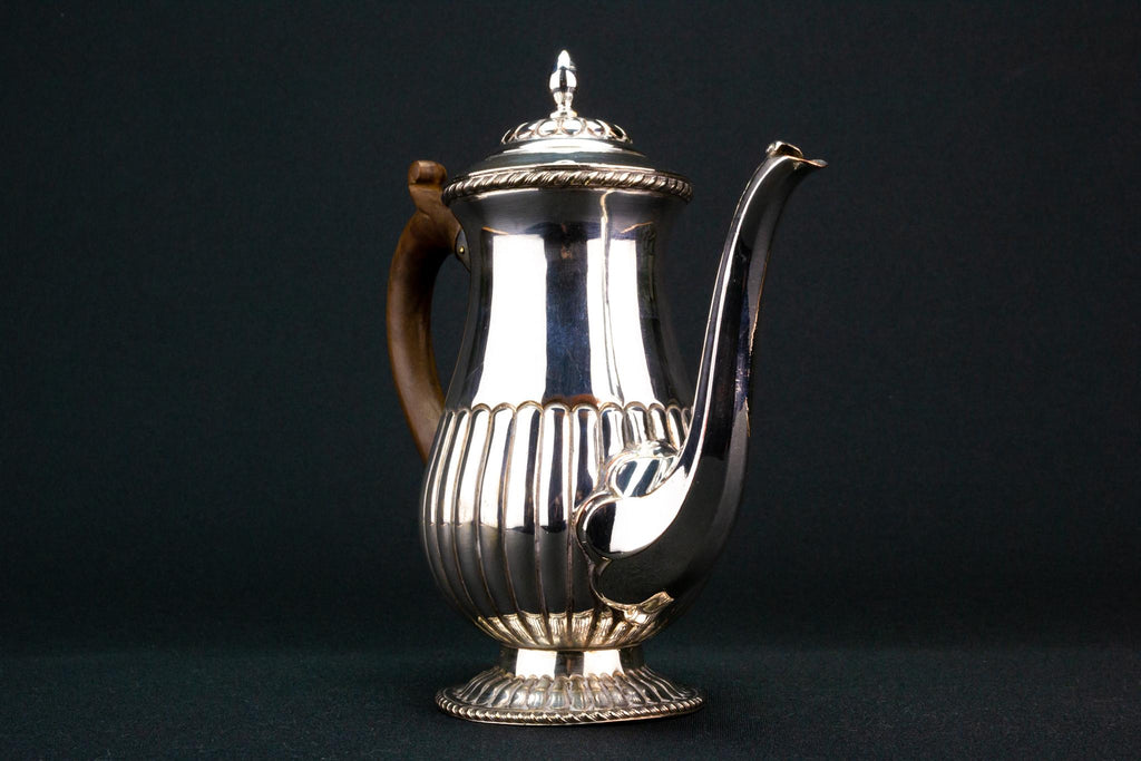 Small Silver Plated Coffee Pot, English Circa 1900