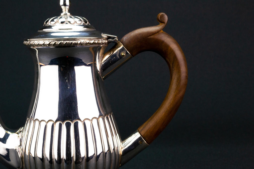 Small Silver Plated Coffee Pot, English Circa 1900