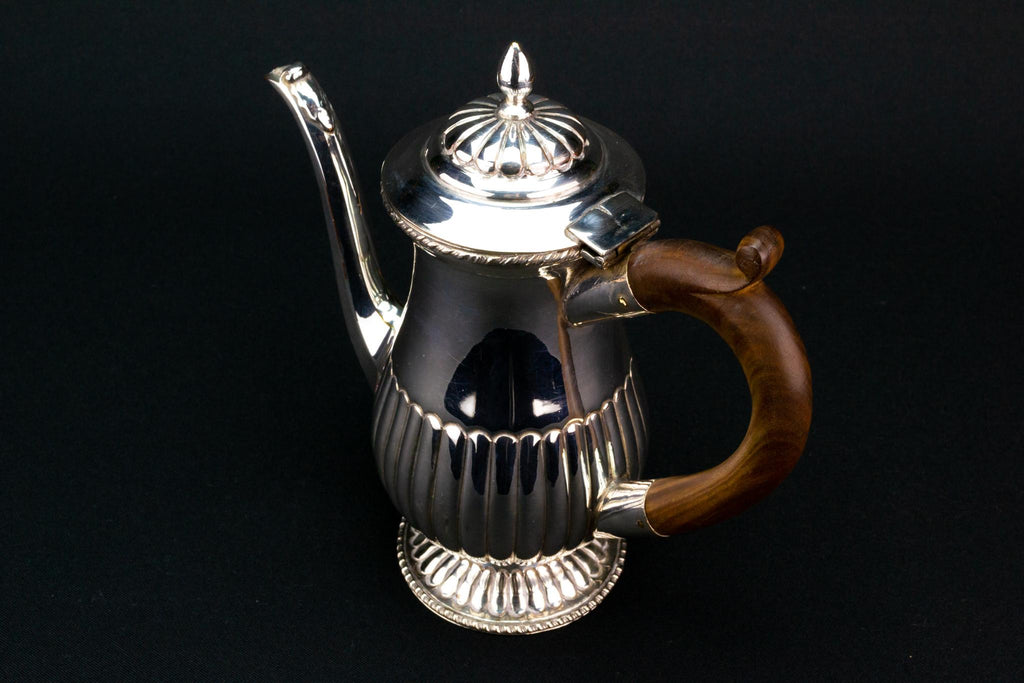 Small Silver Plated Coffee Pot, English Circa 1900