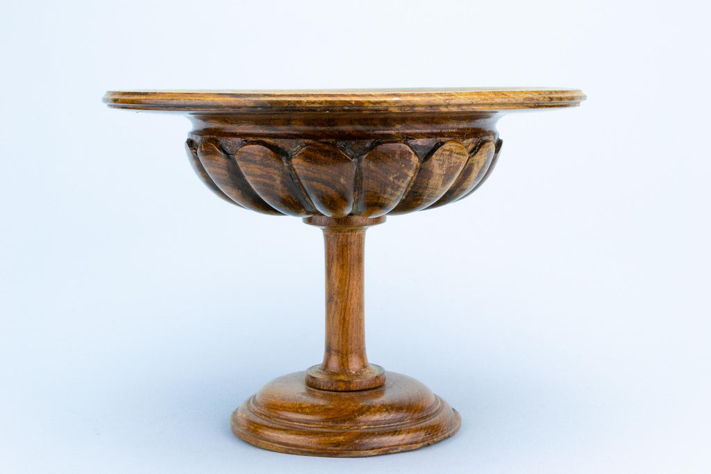 Carved Walnut Fruit Bowl