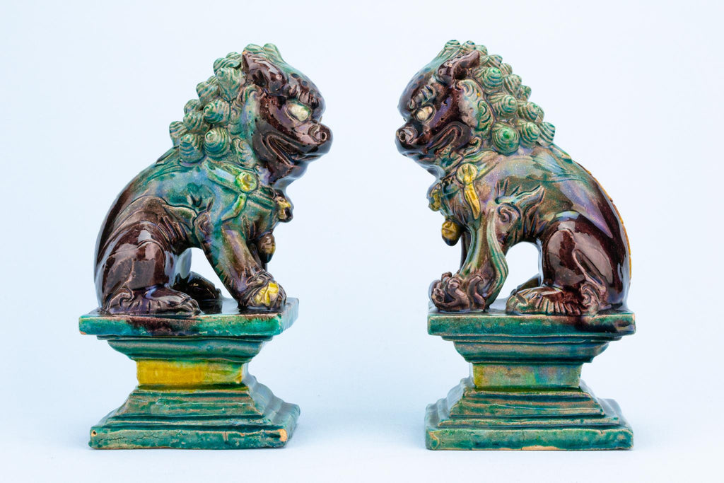 Pair of Chinese Ceramic Fu Dogs, Circa 1900