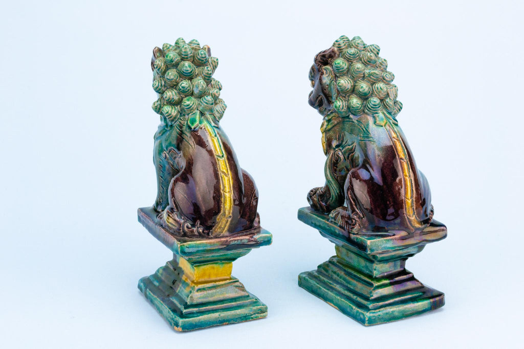 Pair of Chinese Ceramic Fu Dogs, Circa 1900