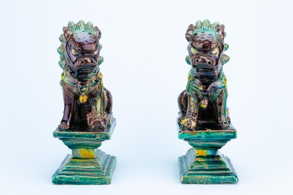Pair of Chinese Ceramic Fu Dogs, Circa 1900
