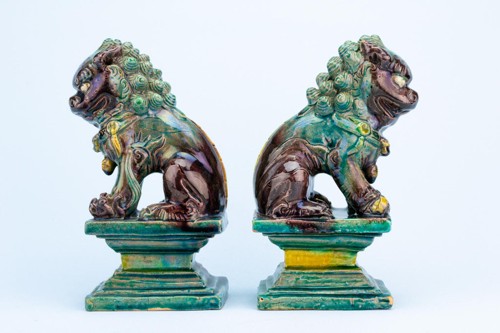 Pair of Chinese Ceramic Fu Dogs, Circa 1900
