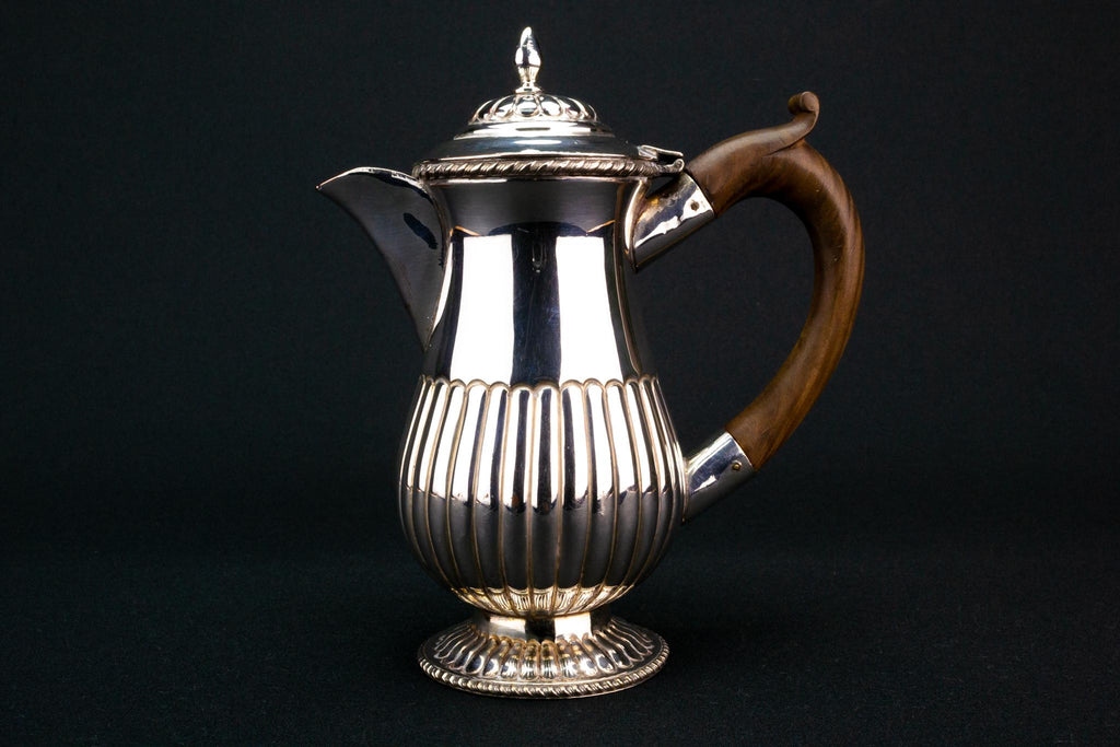 Small Silver Plated Coffee Pot, English Circa 1900