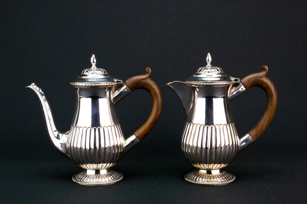 Small Silver Plated Coffee Pot, English Circa 1900