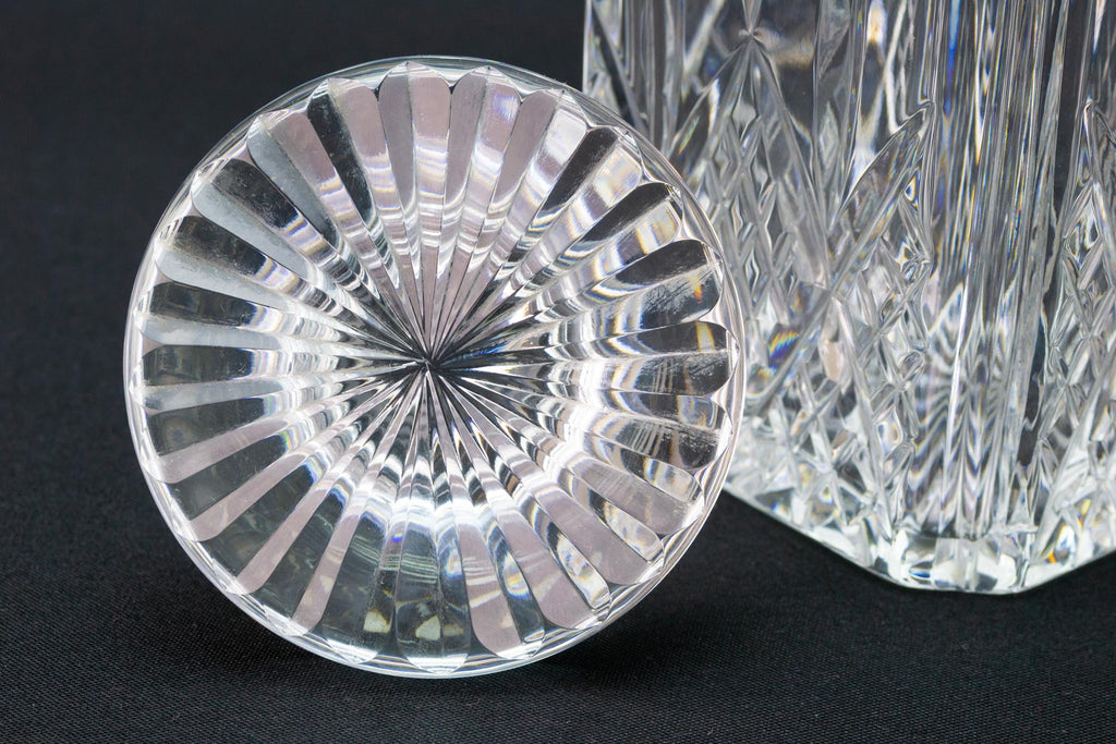 Heavy Square Cut Glass Whisky Decanter